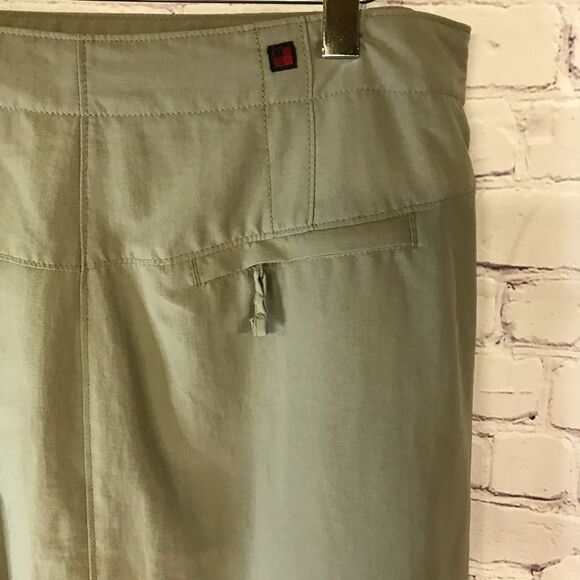 Woolrich Khaki Green Hiking Active Skort Skirt Adjustable Waist Gorpcore Size 12 - Picture 4 of 8
